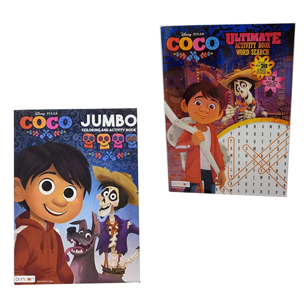 New Coco Coloring and Activity Book Set And Word Search Book
